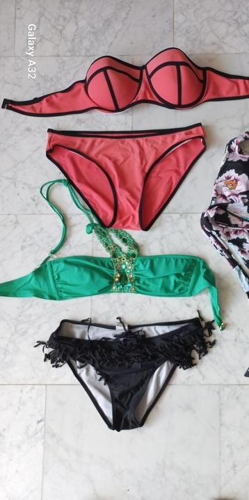 2 bikini's, maat 42 - Rood colorblocking, groen zwart Yafei beschikbaar voor biedingen