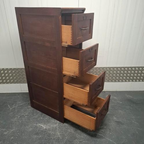 (1) vintage houten kast ladenkast hangmappenkast, Huis en Inrichting, Kasten | Ladekasten, Gebruikt, 100 tot 150 cm, Minder dan 50 cm