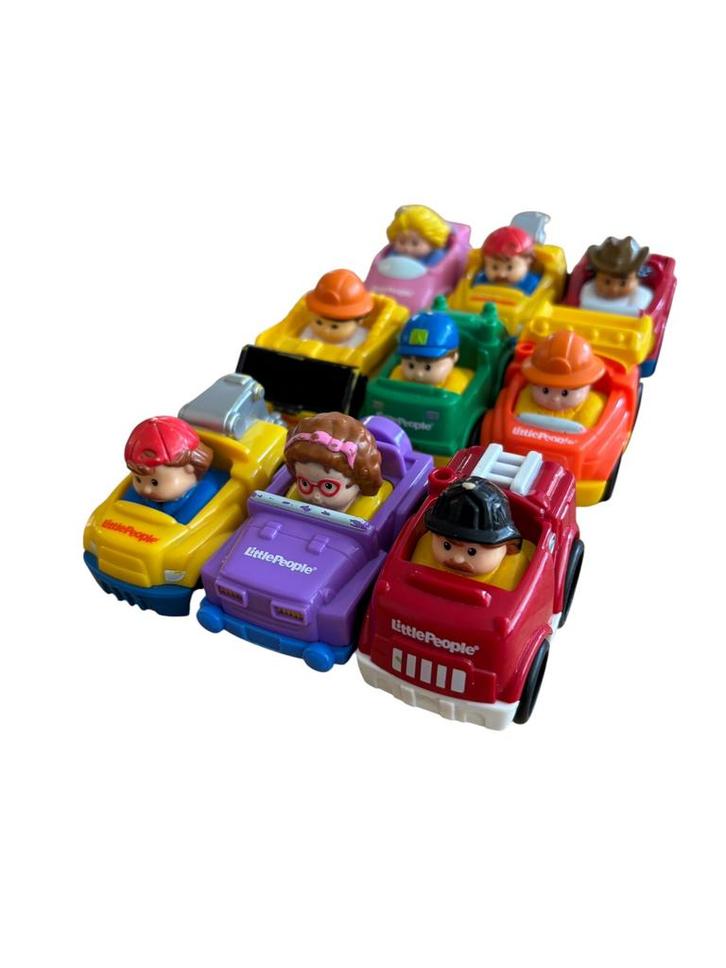 Set van 9 Little People Wheelies (Fisher-Price, 2009), Kinderen en Baby's, Speelgoed | Vtech, Gebruikt, 2 tot 4 jaar, Ophalen of Verzenden