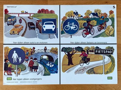Vintage verkeersposter 59,5 x 84 cm, Kinderen en Baby's, Kinderkamer | Inrichting en Decoratie, Gebruikt, Wanddecoratie, Ophalen of Verzenden