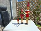 set van 3 hand gemaakte grotere houten pinokio,s, Antiek en Kunst, Kunst | Beelden en Houtsnijwerken, Ophalen of Verzenden