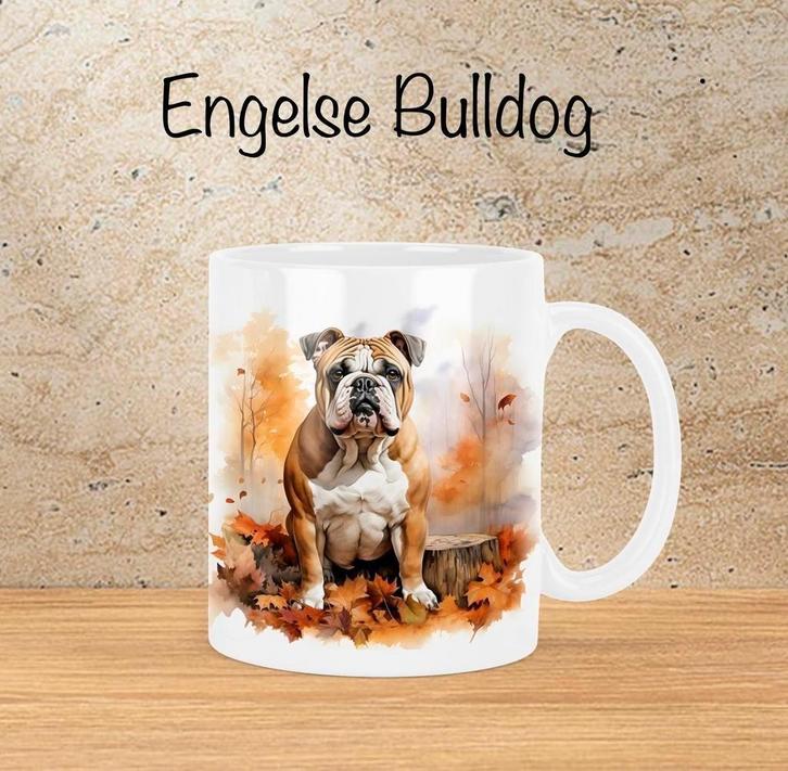 Engelse Bulldog Herfstmok, Huis en Inrichting, Keuken | Servies, Nieuw, Kop(pen) en/of Schotel(s), Overige stijlen, Ophalen of Verzenden