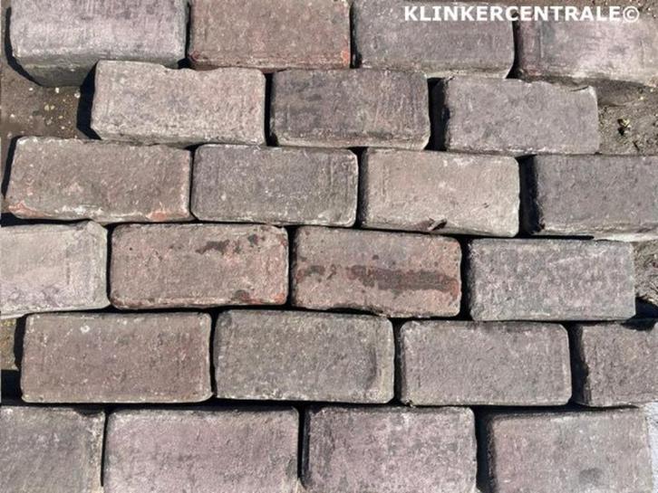 4.500m2 rood bruin paars gemêleerd gebakken klinkers keiform, Tuin en Terras, Tegels en Klinkers, Gebruikt, Klinkers, Keramiek