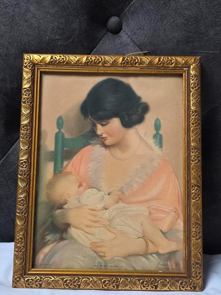 Mother's Treasure Frederik N. Donaldson prent moeder en kind, Antiek en Kunst, Kunst | Schilderijen | Klassiek, Ophalen of Verzenden