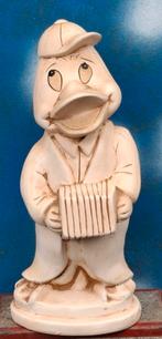 Donald Duck met accordeon.  Biscuit keramiek.  26 cm., Verzamelen, Ophalen, Donald Duck, Zo goed als nieuw, Beeldje of Figuurtje