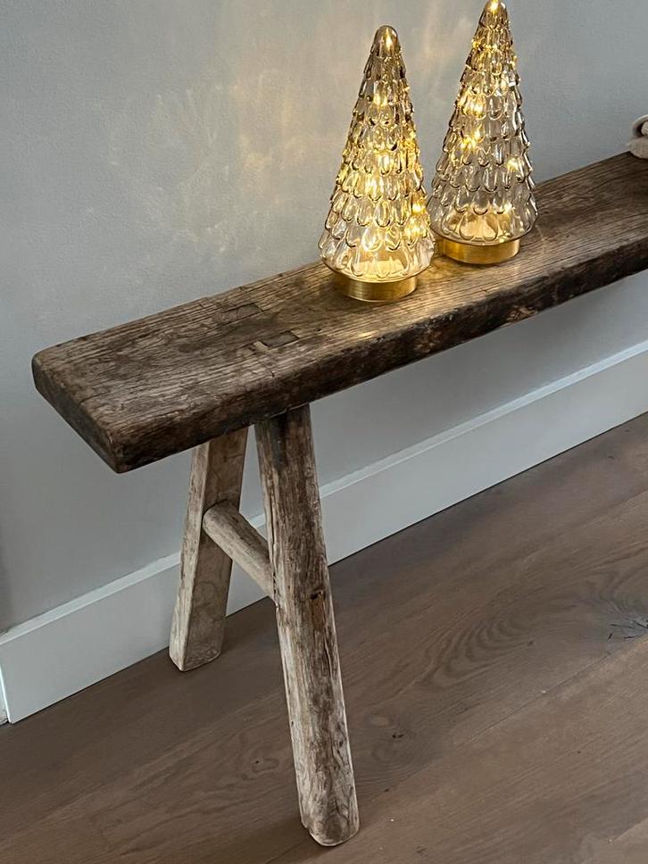 Charmant Aura Peeperkorn Bankje - Landelijk & Sober, Huis en Inrichting, Tafels | Bijzettafels, Ophalen of Verzenden