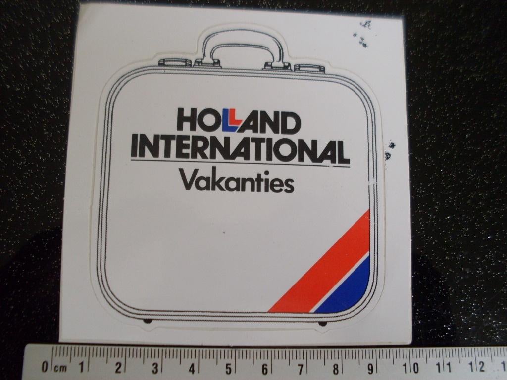 sticker holland international logo vakanties koffer, Verzenden, Zo goed als nieuw, Bedrijf of Vereniging