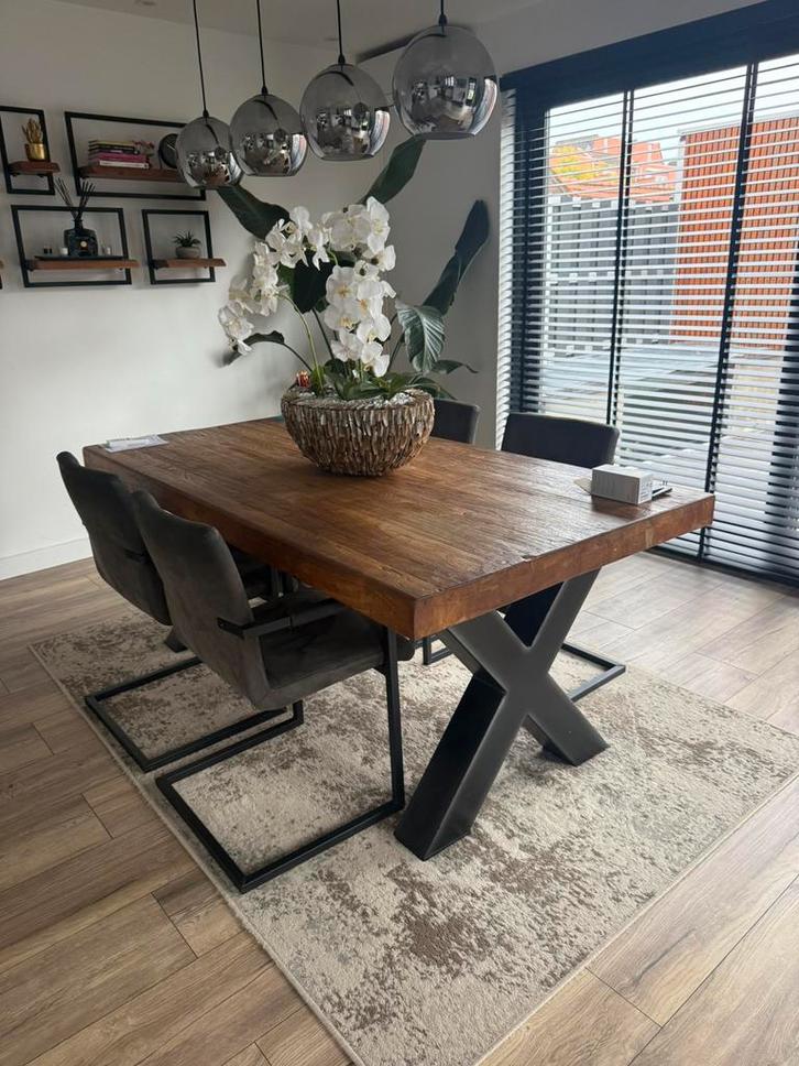 Eettafel Romaro teakhout (Pronto), Huis en Inrichting, Tafels | Eettafels, Zo goed als nieuw, 50 tot 100 cm, 150 tot 200 cm, Rechthoekig