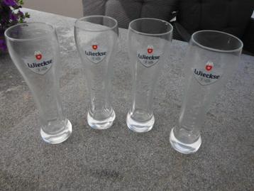 vier mooie NIEUWE hoge bierglazen van Wieckse, 0,25 ltr beschikbaar voor biedingen