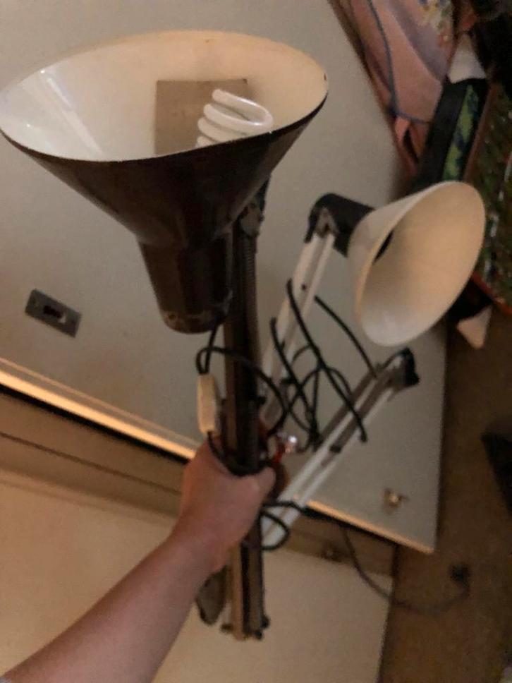 2x Bureaulampen, Huis en Inrichting, Lampen | Vloerlampen, Gebruikt, Minder dan 100 cm, Metaal, Ophalen of Verzenden