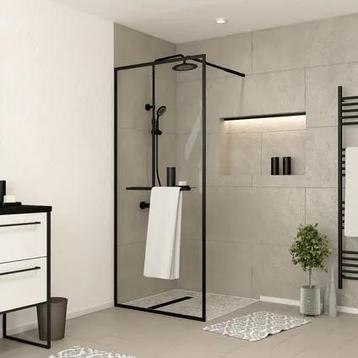 Aurlane - Inloopdouche Edge 90 x 200CM - Zwart Profiel - 6mm beschikbaar voor biedingen