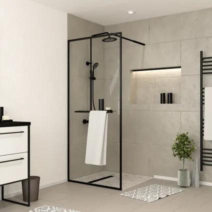 Aurlane - Inloopdouche Edge 90 x 200CM - Zwart Profiel - 6mm, Huis en Inrichting, Badkamer | Complete badkamers, Nieuw, Ophalen