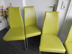 6 leren eetkamerstoelen te koop. Fris groen, Ophalen, Gebruikt, Overige kleuren, Vijf, Zes of meer stoelen