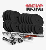 Halterset met gewichten 105kg, Sport en Fitness, Ophalen, Halterset