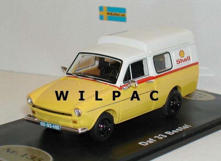 Daf 33 bestel. Shell in wit, geel en rood / schaal 1:43. QSP, Hobby en Vrije tijd, Modelauto's | 1:43, Nieuw, Auto, Overige merken