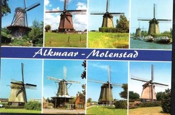 (NH021) Ansichtkaart Alkmaar 8x opname molen beschikbaar voor biedingen