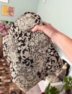 Stof goud zwart nr 2 glitter jersey tricot, Overige materialen, 120 cm of meer, Zwart, Ophalen of Verzenden