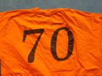 Drie oranje t-shirts en rood sportshirt € 3,50 p. st., Shirt, Gebruikt, Ophalen of Verzenden, Maat S