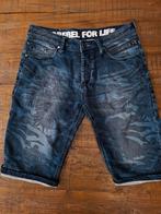 Korte spijkerbroek shorts maat 30 Rebel for life, Blauw, W32 (confectie 46) of kleiner, Ophalen of Verzenden, Coolcat