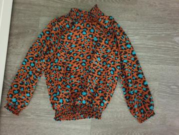 Bruine blouse & Aqua met panterprint beschikbaar voor biedingen
