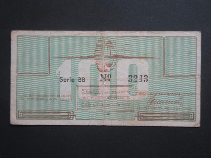 100 Cent 1944 Concentratiekamp Westerbork (02) WW2, Verzamelen, Militaria | Tweede Wereldoorlog, Overige soorten, Overige typen
