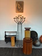 Vintage xxl zwart metalen vloer kandelaar h1mtr, Huis en Inrichting, Woonaccessoires | Kandelaars en Kaarsen, Zwart, Ophalen of Verzenden