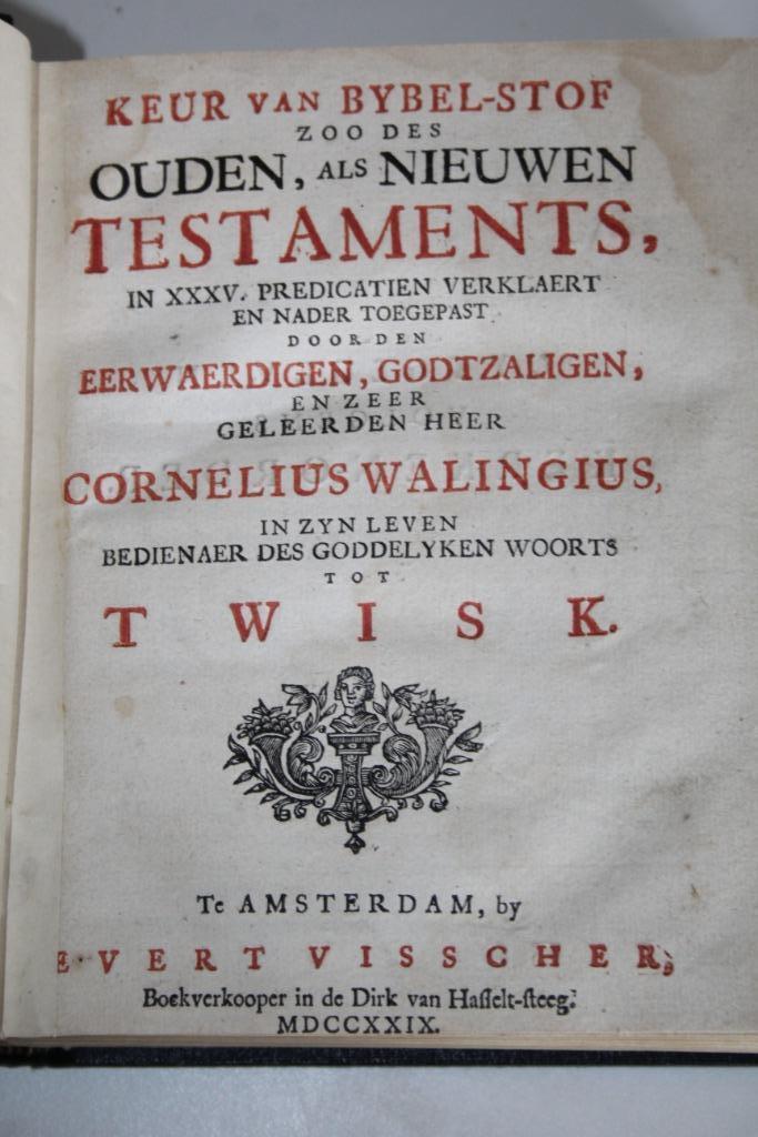 Cornelis Walingius te Twisk - Keur van Bybel-Stof (1729), Antiek en Kunst, Antiek | Boeken en Bijbels, Ophalen of Verzenden