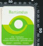 Sticker: Bartimeus - Christelijkijke Instituten voor blinden, Verzamelen, Ophalen of Verzenden, Zo goed als nieuw, Bedrijf of Vereniging
