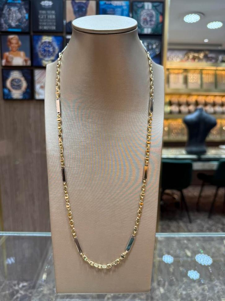 14KT Goud - 22.25 Gram - Ketting - PLATTE MAGNUM, Sieraden, Tassen en Uiterlijk, Kettingen, Nieuw, Goud, Ophalen