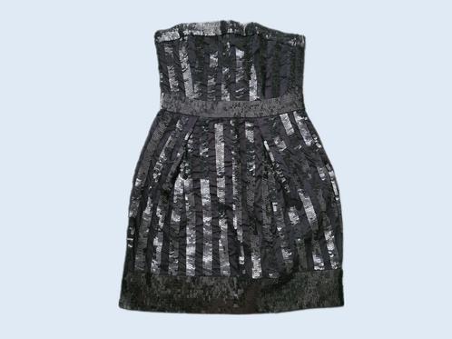 FRENCH CONNECTION zwart pailletten jurkje maat XS ~ NH0104, Kleding | Dames, Jurken, Zo goed als nieuw, Maat 34 (XS) of kleiner
