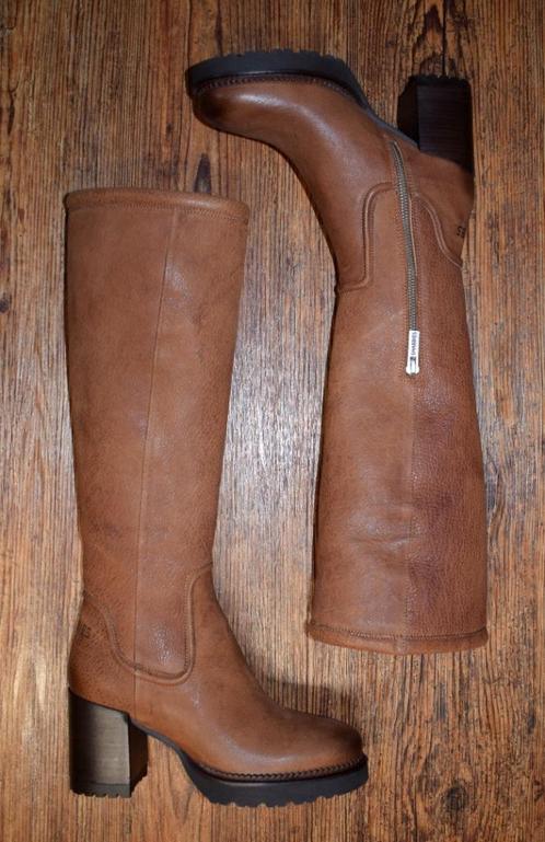Shabbies - hoge leren laarzen cognac - maat 37, Kleding | Dames, Schoenen, Nieuw, Hoge laarzen, Overige kleuren, Ophalen of Verzenden