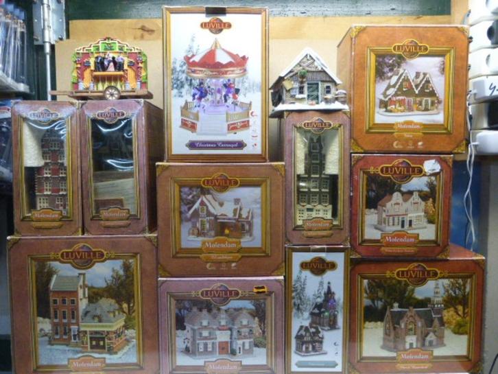 verzameling luville Molendam kerstdorp kersthuisjes carousel, Diversen, Kerst, Zo goed als nieuw, Ophalen