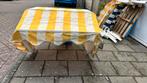 3 markiezen geel/wit, 1 grote, 2 kleinere, Tuin en Terras, Ophalen, Gebruikt, Minder dan 250 cm, 150 tot 300 cm