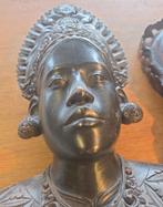 Balinees houtsnijwerk buste dansers man vrouw, Ophalen of Verzenden