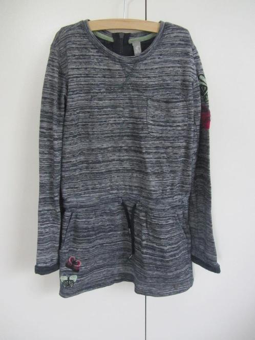 Blauw/grijze jurk Jilly maat 134, Kinderen en Baby's, Kinderkleding | Maat 134, Zo goed als nieuw, Meisje, Jurk of Rok, Ophalen of Verzenden