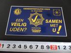 sticker Gemeente Politie Uden Voorkoming Misdrijven LL082*, Verzamelen, Stickers, Overige typen, Zo goed als nieuw, Verzenden