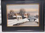 Schilderij Boerderij in de winter, Antiek en Kunst, Ophalen