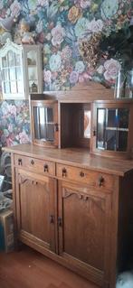 Eiken buffetkast, Huis en Inrichting, Kasten | Dressoirs, Ophalen, Gebruikt, 25 tot 50 cm, Glas