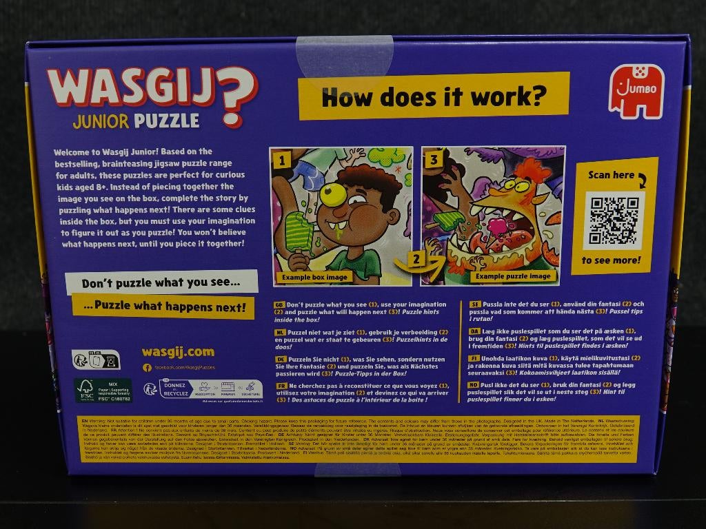 Wasgij ? Junior puzzel. Krachtige kaskrakers! 240 stukjes, Ophalen of Verzenden, Minder dan 500 stukjes, Nieuw, Legpuzzel