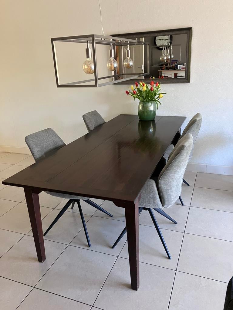 Kersenhouten eettafel, Huis en Inrichting, Tafels | Eettafels, Ophalen, 200 cm of meer, 50 tot 100 cm, Zo goed als nieuw