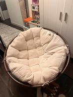 Bruine rotan papasan loungestoel, Tuin en Terras, Ophalen, Zo goed als nieuw