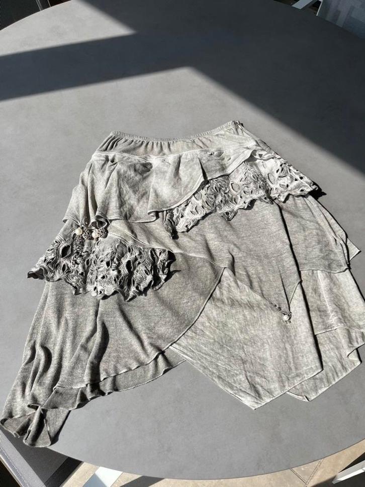 Grijs/groene Elisa Cavaletti rok, maat S, Kleding | Dames, Rokken, Zo goed als nieuw, Maat 36 (S), Overige kleuren, Onder de knie