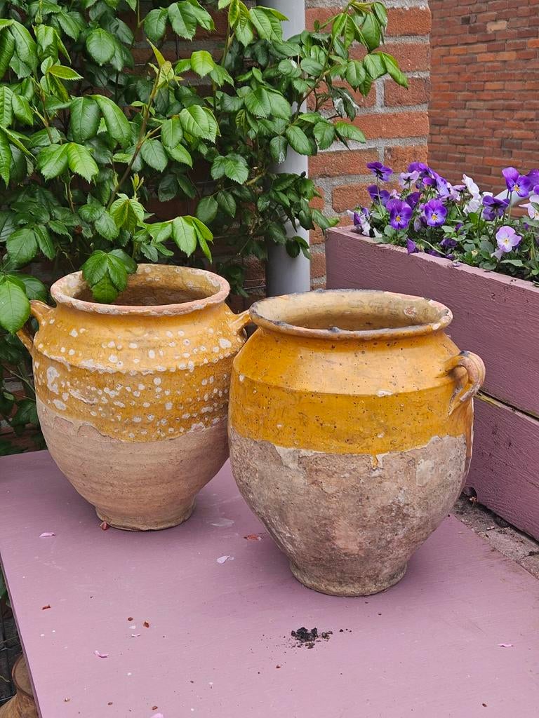 2 Antieke Franse Confit Potten uit 1875, Ophalen of Verzenden