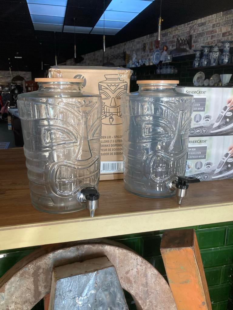 Libbey Tiki Drankdispenser - 7.6 Liter Glas met Kraantje, Ophalen, ., Nieuw, .