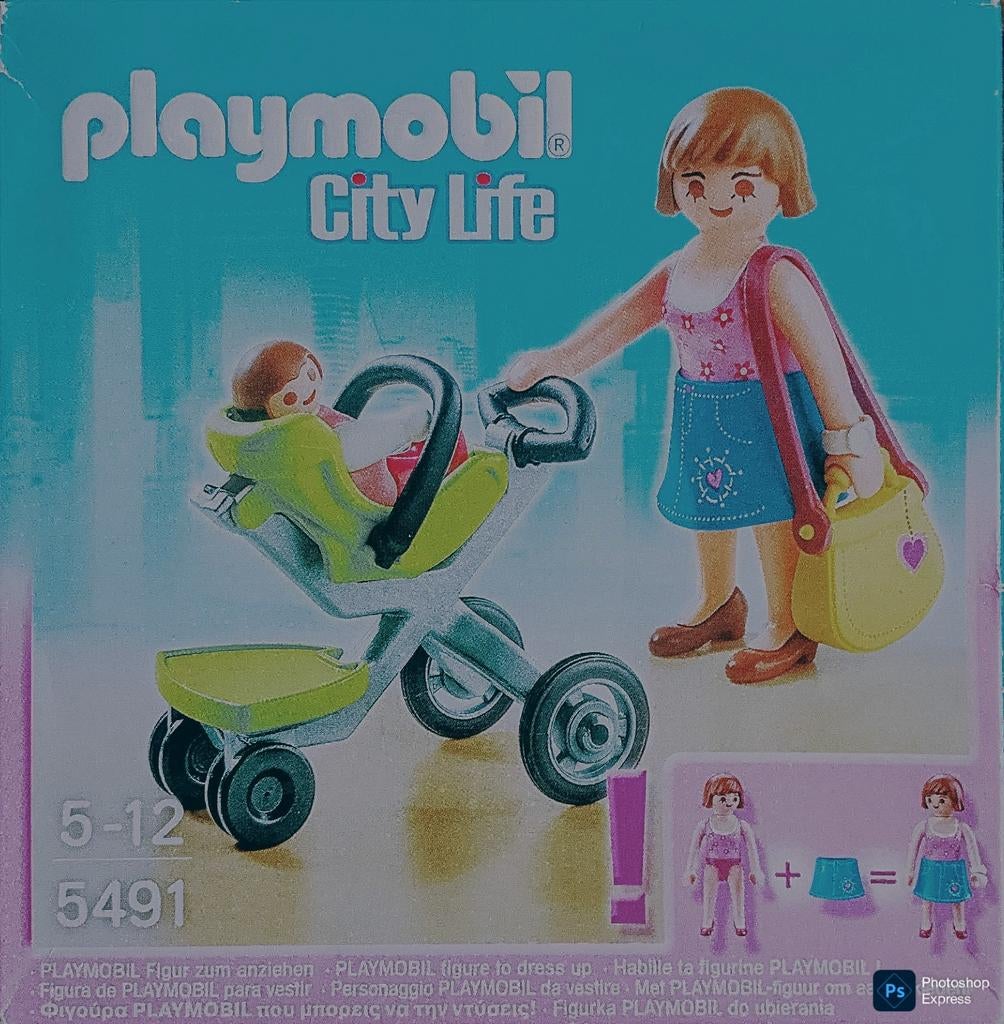 City Life Mama Met Kinderwagen 5491, Ophalen of Verzenden, Gebruikt, Complete set