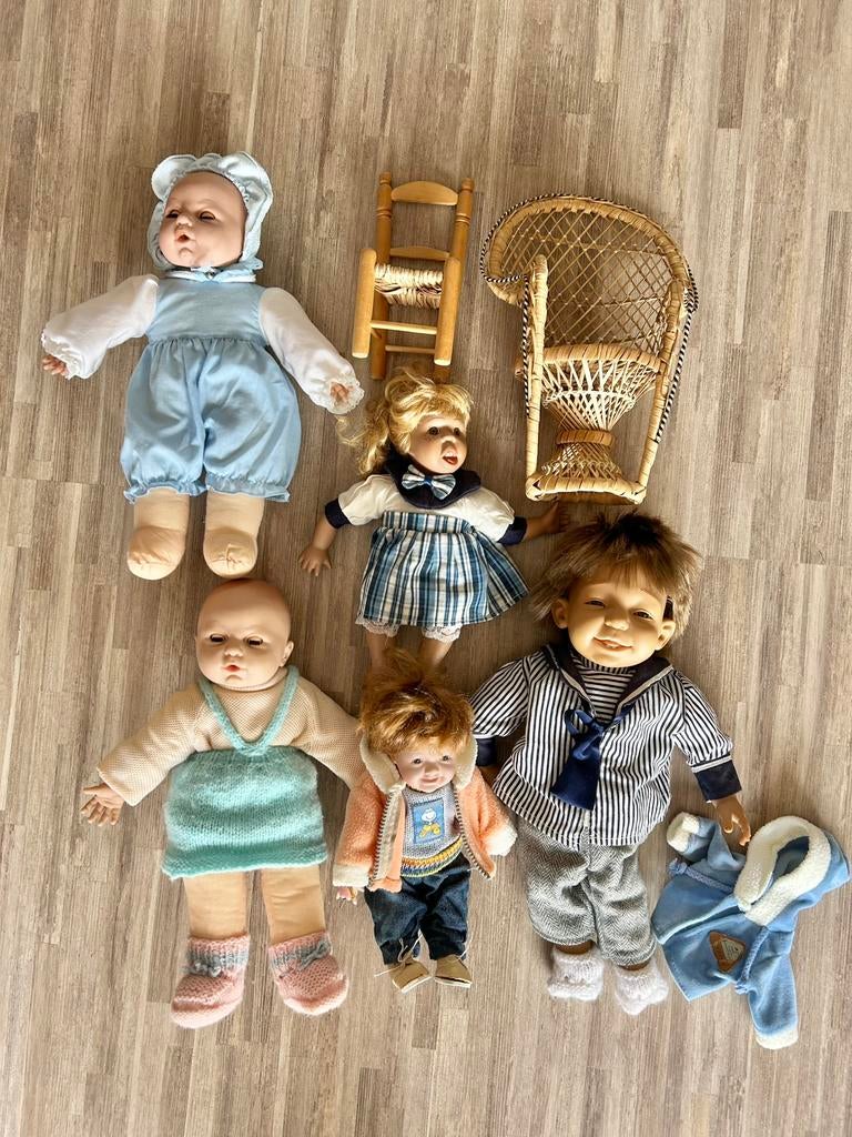 Antiek en vintage porselein poppen leuke gezichtsuitdrukking, Ophalen of Verzenden, Zo goed als nieuw