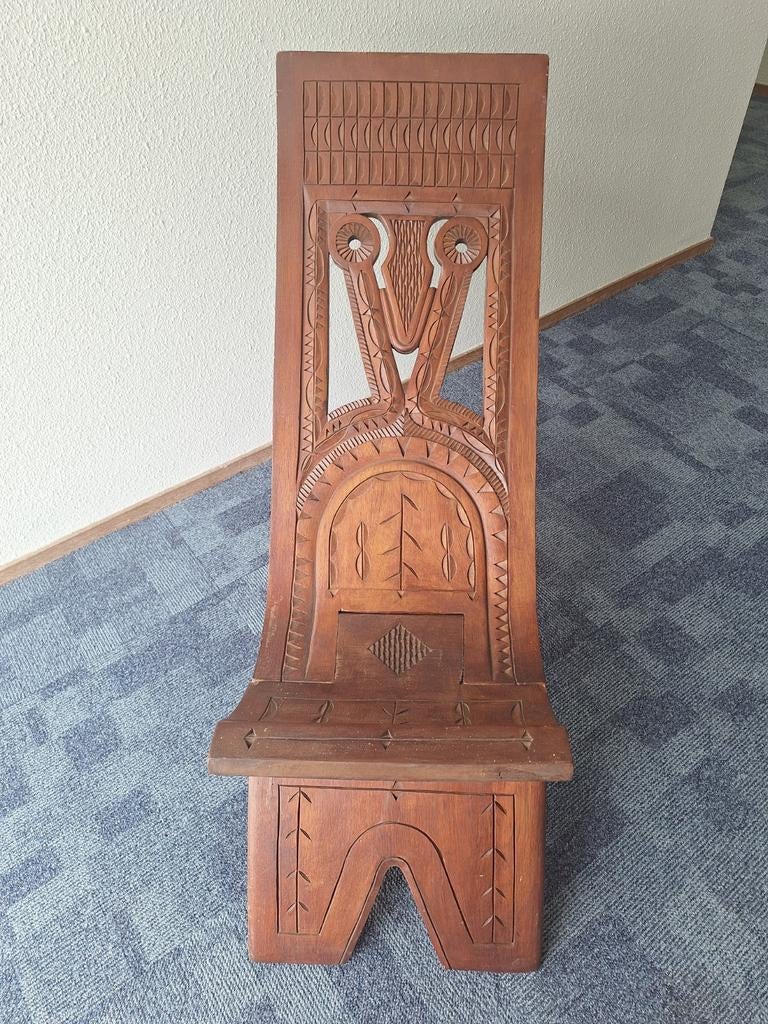 Fraaie Surinaamse Houten Stoel Saramaka Marrons Suriname, Ophalen