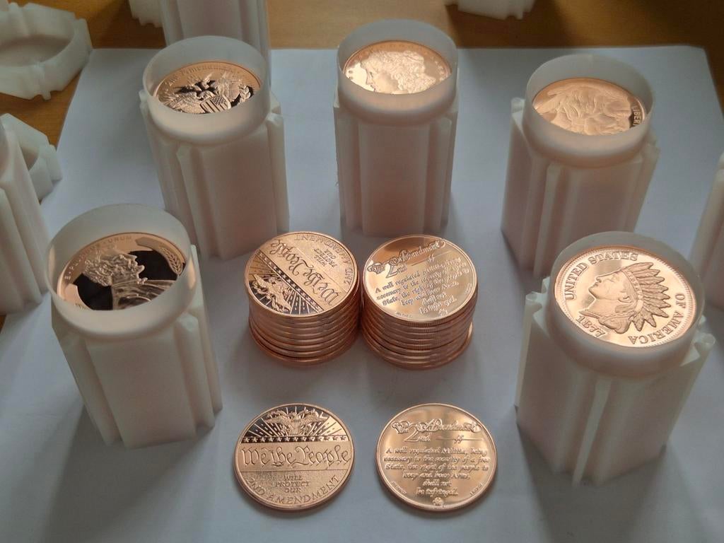 Tube: 20 x 1 avdp oz Copper Round USA. 2nd amendment. Koper., Ophalen of Verzenden, Koper