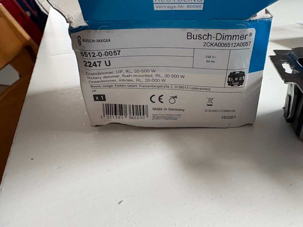 Busch-Jaeger dimmer 2247 U / 6512-0-0057, Ophalen of Verzenden, Nieuw, Overige typen