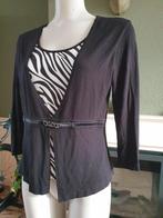 Gerry Weber schitterende vest combi top mt S 36, Kleding | Dames, Tops, Verzenden, Zwart, Zo goed als nieuw, Lange mouw